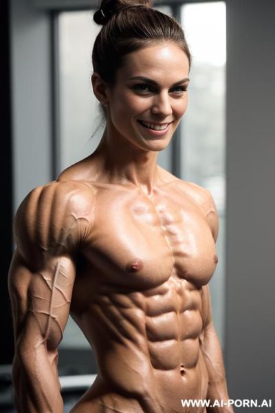 ((nude smiling very muscular short fbb man k. knightley with rockhard pecs)), (((nude))), ((naked)), (((very white skin with muscle veins))), ((extreme sculpted abs)), ((nude very muscular pecs)), - ai-porn.ai on pornsimulated.com