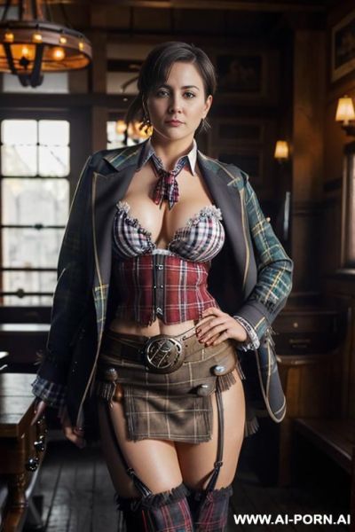 Hot babe, doctor coat, office shirt, skirt, short bobcut, huge saggy tits - ai-porn.ai on pornsimulated.com
