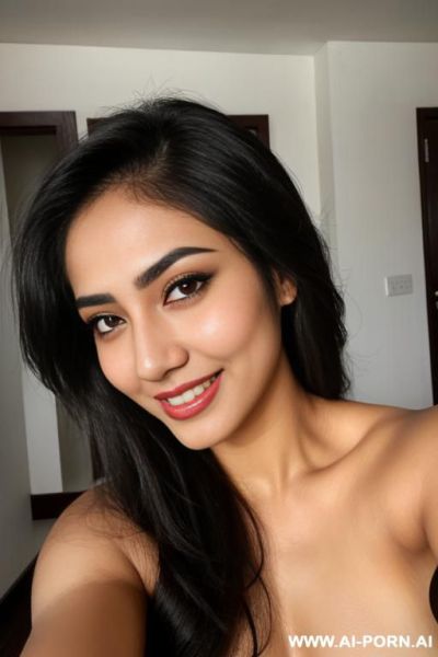 Makeup. smiling. south asian. selfie. sexy. beauty. - ai-porn.ai on pornsimulated.com