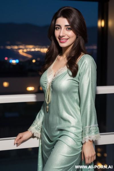 (urwa hocane), ((( pakistani ))), ((nightgown)), (christmas), (modern monaco mansion), (big nose), ((smiling at the camera)), photorealistic, (ultra detailed photo), (hyper realistic photo), standing in a - ai-porn.ai - Pakistan on pornsimulated.com