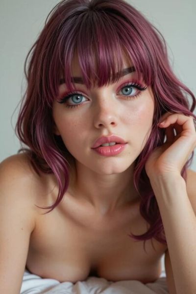 AI generated beauty Violet Nova masturbating and fucking in the bedroom - pornpics.com on pornsimulated.com