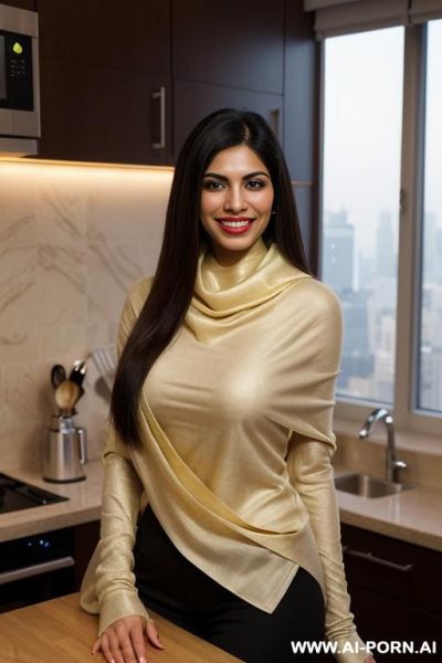 ((lanky)), ((( persian ))), ((long sleeve crew neck dupatta)), (christmas), (big full lips), ((smiling at the camera)), photorealistic, (ultra detailed photo), (hyper realistic photo), standing in a - ai-porn.ai - Iran on pornsimulated.com