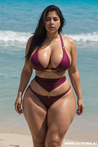 Milf porn woman, bitch gravure idol ,hourglass body (((narrow waist))), saggy tits, ((((wide hips)))), big ass, round ass,(((( thick thighs)))), (((muscular legs))), full body view - ai-porn.ai on pornsimulated.com