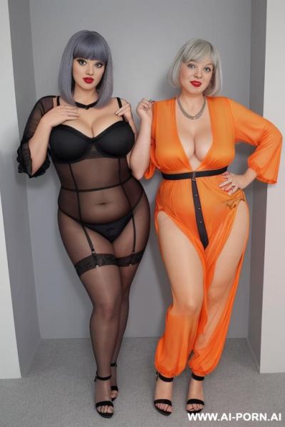 Superbeautiful german gilf full view, brown wedge highheel sandals, hairy pubic, ((heavy oversize long hanging down droopy tits)), black transparent blouse, - ai-porn.ai - Germany on pornsimulated.com