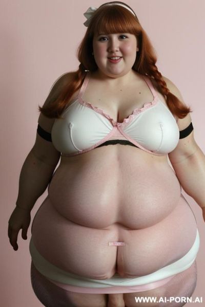 (((half body photo shot close up))). a (((british, ((((obese)))) fat bbw redhead))), ((thick body, with tummy and love handless)). lingerie garter belt top. (((dinamyc angle))) - ai-porn.ai - Britain on pornsimulated.com