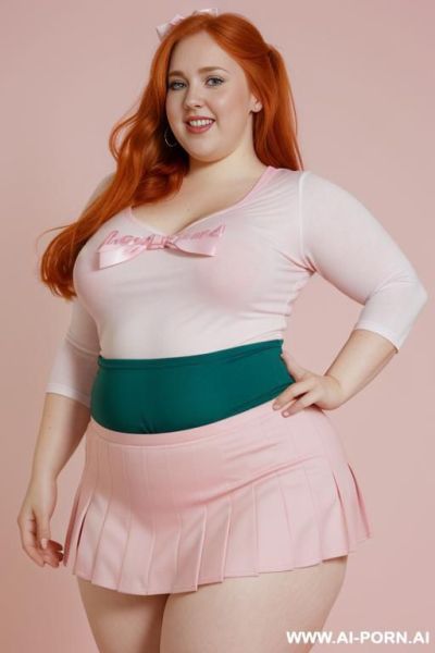 (((half body photo shot close up))). a (((british, very obese redhead))), ((thick body, with tummy and love handless)). lingerie garter belt top. (((dinamyc angle))) - ai-porn.ai - Britain on pornsimulated.com