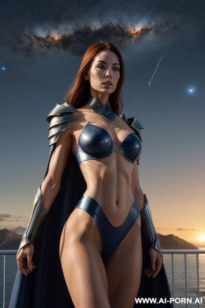 ((front view)), (looking at the viewer), (standing at front), (looking at the front), (detailed face), (detailed body), (detailed hands), (detailed skin), sci-fi swordwoman, well-toned slender atletic - ai-porn.ai on pornsimulated.com
