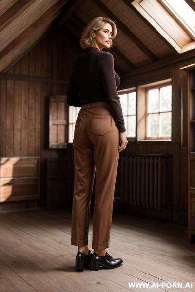 Mature, learher pants, brown oxford shoes - ai-porn.ai on pornsimulated.com