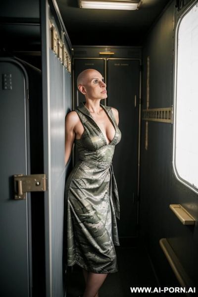 (reptilian bald woman), ((b cup boobs)), on spaceship, - ai-porn.ai on pornsimulated.com