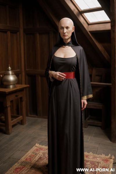 (reptilian sci-fi slender bald woman), ((aa cup boobs)), on the sci-fi spaceship, - ai-porn.ai on pornsimulated.com