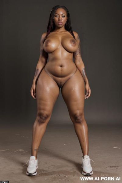 ((sexy hot attractive chubby milf)) .(( a sensual woman modeling sport sneakers, blurred background. photorealistic, high quality.)) (((((wide hips, very massive thighs))))) (((choose the most perfect, - ai-porn.ai on pornsimulated.com