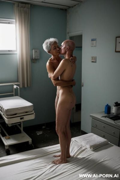((very old mature grandma hugging and kissing misogynistic thirty year old bald man)) ((completely nude barefoot)) ((man standing on floor hugging and kissing woman)) ((full body view)) ((hi-quailty)) - ai-porn.ai on pornsimulated.com