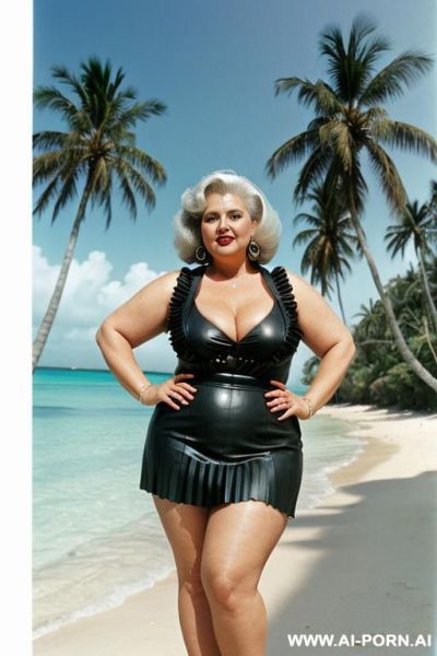 Leather short pleated skirt. old old sexy curvy bbw grann - ai-porn.ai on pornsimulated.com