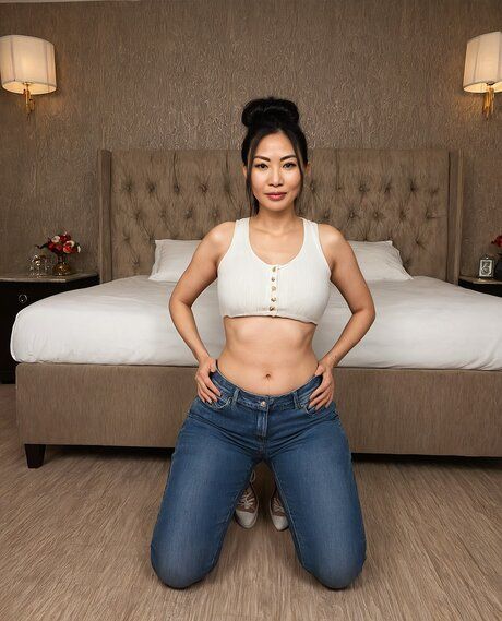 Older Asian woman removes her clothes to stand naked in a hotel room - pornpics.com - China on pornsimulated.com