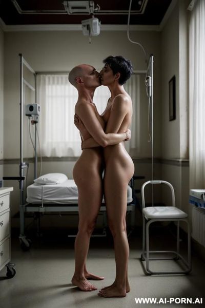 ((very old mature grandma hugging and kissing misogynistic thirty year old bald man)) ((completely nude barefoot)) ((man standing on floor hugging and kissing woman)) ((full body side view)) ((hi-quailty)) - ai-porn.ai on pornsimulated.com