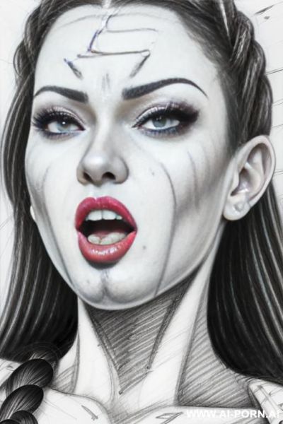 ((((image comic-drawing pencil style)))) down level shot ((((face close up)))) ((((front face)))) ((((security guard)))) ((((open mouth)))) ((((big eyes)))) pretty italian woman full red lips, ((((ahegao)))) - ai-porn.ai - Italy on pornsimulated.com