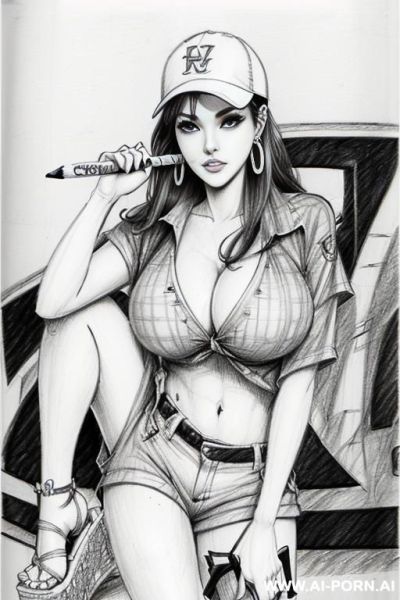 ((((image comic-drawing pencil style))) ((((one panels)))) , (((full body shot))) , (hoop earrings), long, chuby, ((((sadly)))) , brunette pixie haircut, (sexy slut) , ((((japanese woman)))) , ((((huge - ai-porn.ai - Japan on pornsimulated.com