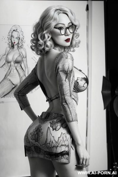 ((((close up body shot)))) ((((image comic-drawing pencil style)))) down level shot boobs in closedup ((((from behind)))) ((((in the photography studio)))) ((((photography camera)))) ((((hate)))) ((((huge - ai-porn.ai - Italy on pornsimulated.com