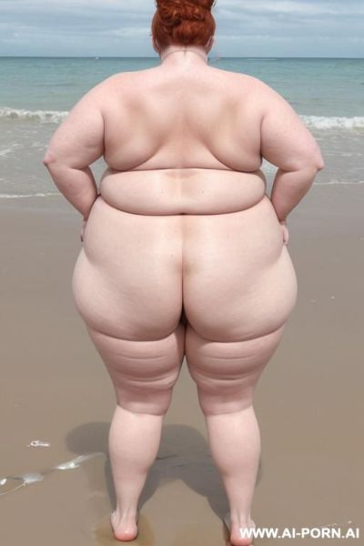 Extreme obese bbw , naked, outdoor, walking, tails, front view - ai-porn.ai on pornsimulated.com