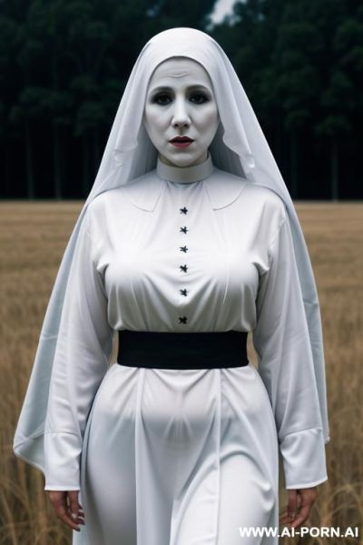 Nun, ghostly glow, ((ghost)) field background - ai-porn.ai on pornsimulated.com