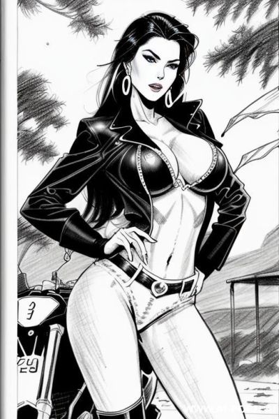 ((((image comic-drawing style)))) down level shot boobs in closedup sky cloudy at sunset at the outdoor motorcycle superbike festivalshows pretty italian woman full lips finger suck shocked face - ai-porn.ai - Italy on pornsimulated.com