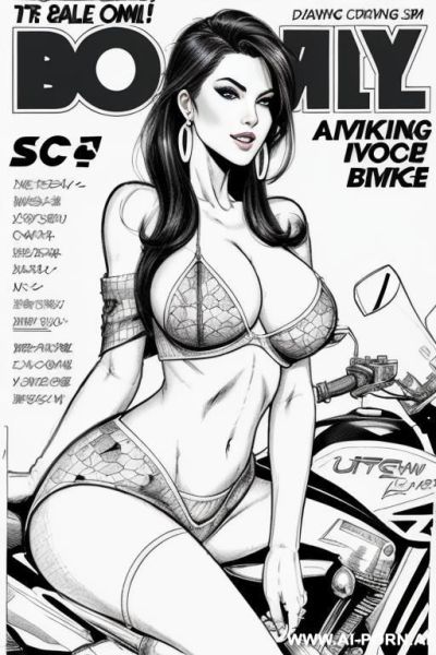 ((((magazine cover)))) ((((image comic-drawing style)))) down level shot boobs in closedup sky cloudy at sunset at the outdoor motorcycle superbike festivalshows pretty italian woman full lips finger - ai-porn.ai - Italy on pornsimulated.com