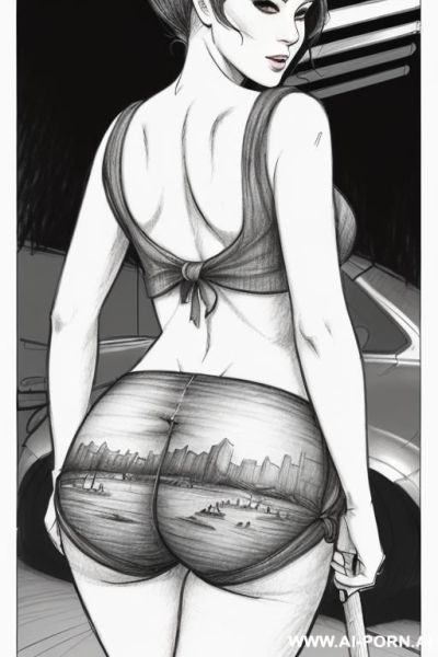 ((((landscape a under ground parking)))) (((image comic-drawing pencil style))) (((close up ass shot))) (from behind) ((((chuby cheek)))) ((((walking)))) shirt with a knot (((image comic-drawing pencil style))) - ai-porn.ai on pornsimulated.com