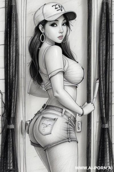 ((((cartoon)))) ((((image drawing pencil style))) (((mediun body shot))), (oíl skin body) , (hoop earrings), long, thick, brunette pixie haircut, (sexy slut), (((most beautiful japanese woman ever))), - ai-porn.ai - Japan on pornsimulated.com