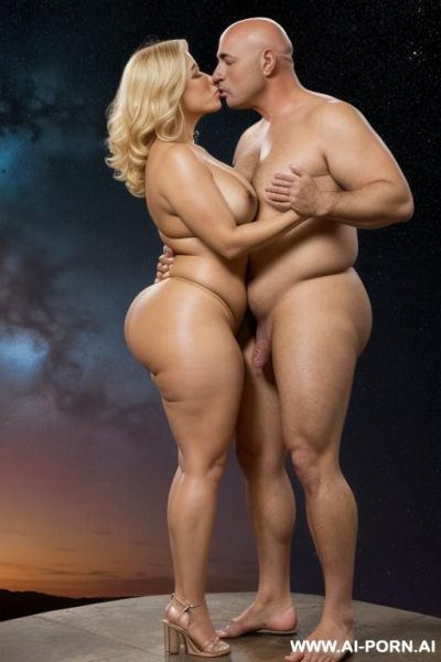 (( dominant bald hispanic male man god worshipped and loved by submissive timid fat chubby bulky mature mortal latina with saggy big fat round bouncy ass with cellulite and natural saggy big - ai-porn.ai on pornsimulated.com