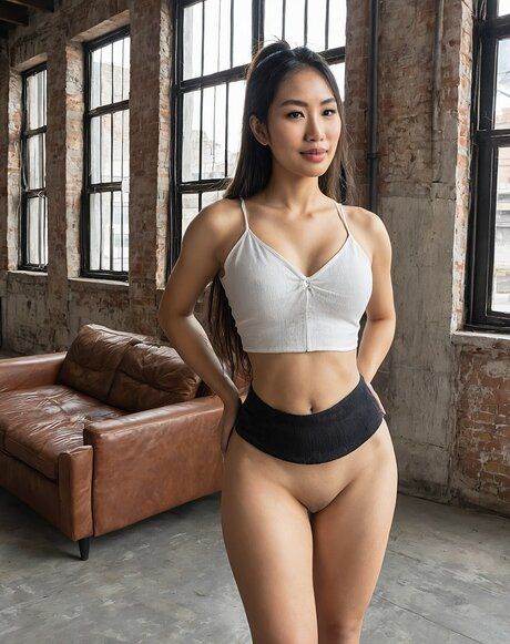 Solo model with a great body poses in the nude after changing outfits - pornpics.com on pornsimulated.com