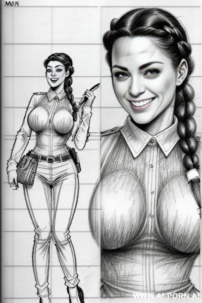 ((((mediun body shot)))) (((on three panels))) ((((each panel a different pose sexy)))) ((((image comic-drawing pencil style)))) down level shot ((((landscape office)))) ((((security guard)))) ((((laugh)))) - ai-porn.ai - Italy on pornsimulated.com