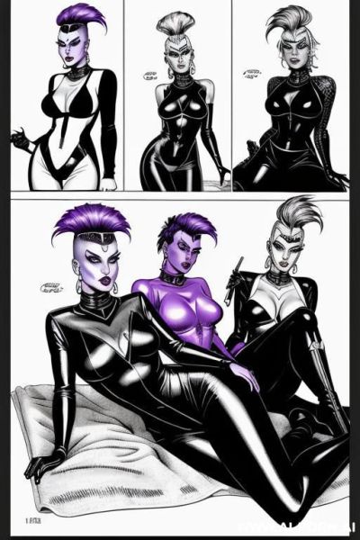 ((((image comic-drawing cartoon style)))) by giger. ((anal missionary)), (((3 sci-fi atompunk men and 3 sci-fi lesbian arab woman fucking))), ((laying on the blanket)), ((broad chin)), (pretty face), - ai-porn.ai on pornsimulated.com