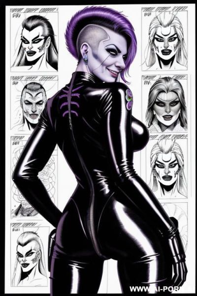 ((((image comic-drawing cartoon style)))) by giger. ((anal missionary)), (((3 sci-fi men and 3 sci-fi lesbian woman fucking))), ((laying on the spaceship ladder)), ((broad chin)), (pretty face),, by - ai-porn.ai on pornsimulated.com