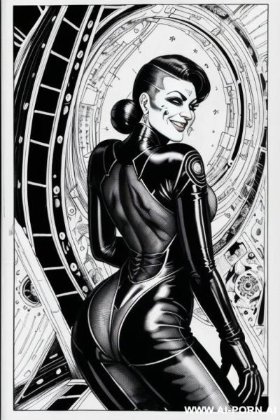 ((((image comic-drawing cartoon style)))) by giger. ((anal missionary)), (((3 sci-fi men and 3 sci-fi lesbian woman fucking))), ((laying on the spaceship ladder)) by giger, atompunk, ((broad chin)), - ai-porn.ai on pornsimulated.com