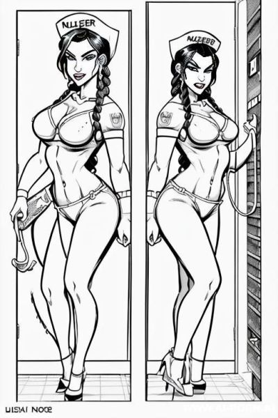 ((((image comic-drawing cartoon style)))) down level shot boobs in closedup ((((room hospital landscape)))) ((((sexy killer nurse)))) ((((seductive gaze)))) pretty italian woman full lips smile shocked - ai-porn.ai - Italy on pornsimulated.com